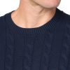 Men's Cotton Cable Crew Neck Sweater