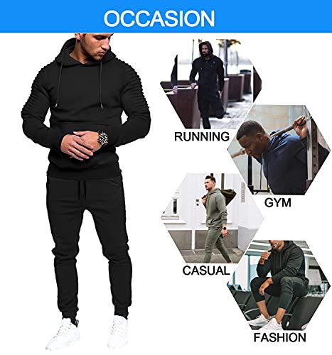 Men's Tracksuit 2 Piece Hoodie Sweatsuit Sets Casual Jogging Athletic Suits
