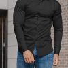 41selNdbZiL.jpg Men’s Muscle Fit Dress Shirts Athletic Slim Fit Long Sleeve Stretch Casual Button Down Shirt
