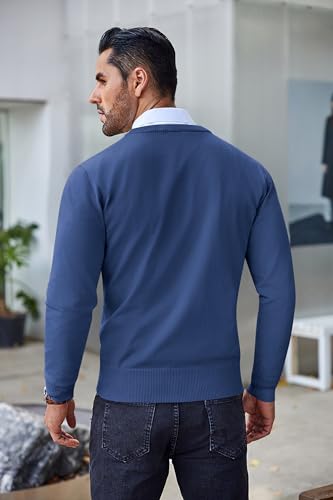 41tV7sa9ppL.jpg Men's Crew Neck Sweater Slim Fit Lightweight Sweatshirts Knitted Pullover for Casual Or Dressy Wear