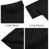 Mens Chunky Turtleneck Sweaters Cable Knitted Casual Slim Fit Fall Winter Warm Pullover Sweater