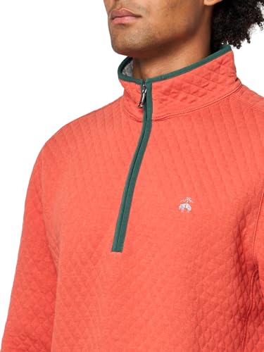 Men's Knit Diamond Quilted Half-Zip Long Sleeve Sweatshirt