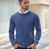 41uTa4rNlNL.jpg Men's Crew Neck Sweater Slim Fit Lightweight Sweatshirts Knitted Pullover for Casual Or Dressy Wear