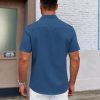 41vJVnVGdKL.jpg Men's Casual Dress Shirt Short Sleeve Button Down Shirts Summer Wedding Untucked Shirt