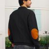Men's Colorblock Pullover Sweaters Long Sleeve Stand Collar Quarter Button Knitted Sweatshirts Quilted Sweatshirt