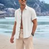 Mens Linen Shorts 9" Elastic Waist Drawstring Casual Shorts Lightweight Summer Beach Shorts