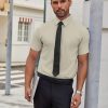 Mens Short Sleeve Dress Shirts Wrinkle Free Casual Button Down Shirts Summer Untucked Dress Shirt