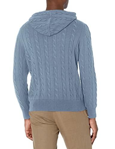 Men's Cotton Cable Knit Hoodie Sweater