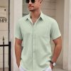 Mens Dress Shirts Short Sleeve Business Casual Shirts Regular Fit Casual Button Down Untucked Shirts
