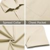 Men's Casual Short Sleeve Button Down Summer Beach Shirt Lightweight Textured Wrinkle Free Untucked Shirts