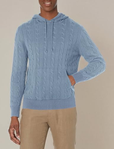 Men's Cotton Cable Knit Hoodie Sweater