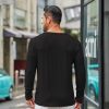 Men's Long Sleeve Tee Shirts Crew Neck T Shirt Solid Casual Basic Tees Soft Stretch T-Shirts