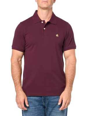 Men's Cotton Pique Stretch Logo Short Sleeve Polo Shirt