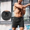 41zmbQffoRL.jpg Men's Running Athletic Shorts 5 Inch 2 Pack Gym Workout Shorts Fitted Exercise Hiking Shorts with Zipper Pocket