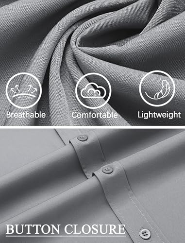 51-nvrZbrdL.jpg Mens Casual Button Down Shirts Short Sleeve Business Shirts Lightweight Wrinkle Free Dress Shirts