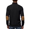 Men's Colorblock Pullover Sweaters Long Sleeve Stand Collar Quarter Button Knitted Sweatshirts Quilted Sweatshirt
