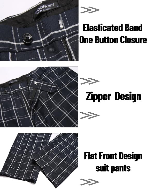 Men's 2 Piece Suits Classic Fit 2 Button Dress Suits Tuxedo Jacket Blazer for Wedding Business Dinner Prom