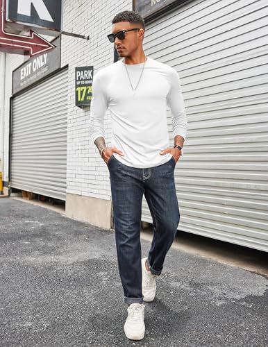511TU-END2L.jpg COOFANDY Mens Long Sleeve Tee Shirts Stretch Crew Neck Thermal Shirts Casual T Shirts for Men