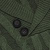 Men's Shawl Collar Pullover Sweater Slim Fit Casual Button Cable Knit Sweaters