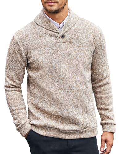 Men Dress Sweater Shawl Collar Sweatshirt Fashion Light Fleece Sweatshirt Dark Blue