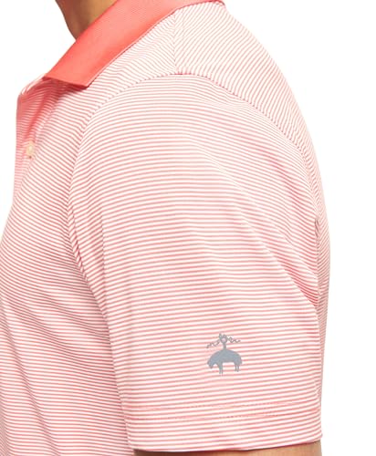 Men's Performance Stretch Short Sleeve Mini Stripe Golf Polo Shirt