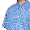 Men's Non-Iron Button Down Stretch Oxford Short Sleeve Sport Shirt