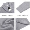 Mens Shawl Collar Cardigan Sweater Cable Knit Button Down Sweaters Long Sleeve Casual Winter Outwear