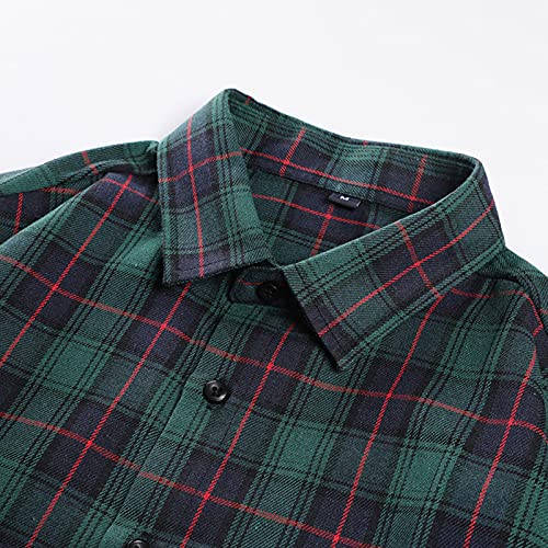 Plaid Shirt for Men Long Sleeve Flannel Loose Fit Sweatshirts Coat Lapel Button Down Business Shirts Warm Winter Shirts