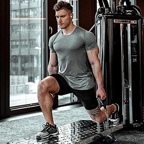 Men's 3 Pack Workout T Shirts Short Sleeve Gym Bodybuilding Muscle Shirt Base Layer Fitness Tee Tops