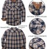 Men's Fall Plaid Button Down Shirt Long Sleeve Casual Cowboy Work Shirts Lightweight Flannel Shirts Two Pocket