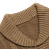Men's Shawl Collar Sweaters V-Neck Relaxed Fit Cable Pullovers