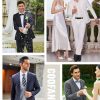 Men's 2 Piece Suits Classic Fit 2 Button Dress Suits Tuxedo Jacket Blazer for Wedding Business Dinner Prom