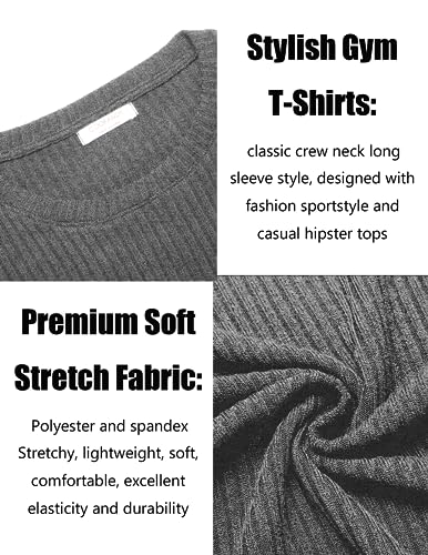 51GgYZOh3L.jpg Men's 2 Pack Muscle T-Shirt Stretch Long Sleeve Gym Workout Bodybuilding Training Tee Shirts Casual Hipster Tops