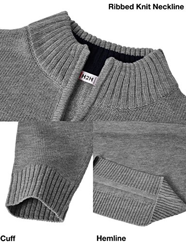 Mens Casual Slim Fit Pullover Sweaters Long Sleeve Knitted Fabric Zip Up Mock Neck Polo Sweater