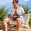 Men's Hawaiian Shirt Short Sleeve Casual Button Down Tropical Summer Beach Aloha Shirts