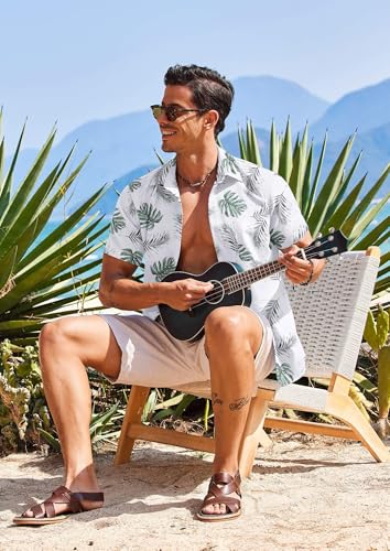 Men's Hawaiian Shirt Short Sleeve Casual Button Down Tropical Summer Beach Aloha Shirts
