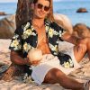 51M09S3RGuL.jpg Hawaiian Shirt for Men Short Sleeve Floral Button Down Shirt Tropical Casual Summer Beach Shirts
