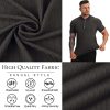 51Mt9X6xr8L.jpg Collared Muscle Polo Shirts Men Slim Fit Textured Knit Polo Shirts Short Sleeve Button Down Shirts Casual Stylish
