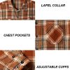 Men's Flannel Shirts Casual Button Down Plaid Shirt Jacket Long Sleeve Fleece Shacket with Pockets
