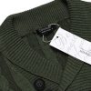 Men's Shawl Collar Pullover Sweater Slim Fit Casual Button Cable Knit Sweaters