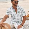 Men's Hawaiian Shirt Short Sleeve Casual Button Down Tropical Summer Beach Aloha Shirts