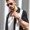 Men's Vintage Bowling Shirt Short Sleeve Button Down Summer Cuba Beach Shirts