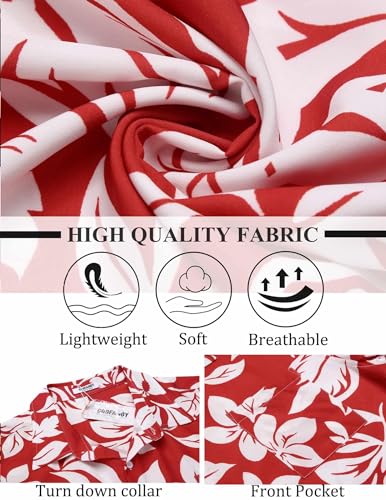 51ZAQMhYaZL.jpg Mens Hawaiian Shirt Short Sleeve Button Down Shirts Tropical Summer Beach Shirts Casual Floral Aloha Shirts