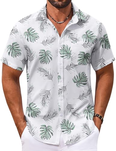 Men's Hawaiian Shirt Short Sleeve Casual Button Down Tropical Summer Beach Aloha Shirts