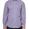 Stretch Cotton Non-Iron Oxford Polo Button Down Collar, Navy Ground Check Shirt, Navygroundchk