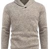 Men Dress Sweater Shawl Collar Sweatshirt Fashion Light Fleece Sweatshirt Dark Blue