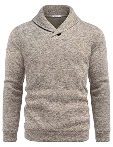 Men Dress Sweater Shawl Collar Sweatshirt Fashion Light Fleece Sweatshirt Dark Blue
