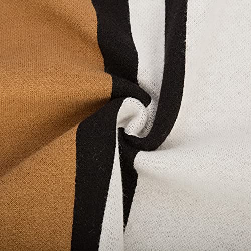 Mens Mock Turtleneck Sweater Vintage Striped Pullover Sweater Fashion Jumper Sweater