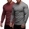51hIKUnw8ZL.jpg Men's 2 Pack Muscle T-Shirt Stretch Long Sleeve Gym Workout Bodybuilding Training Tee Shirts Casual Hipster Tops