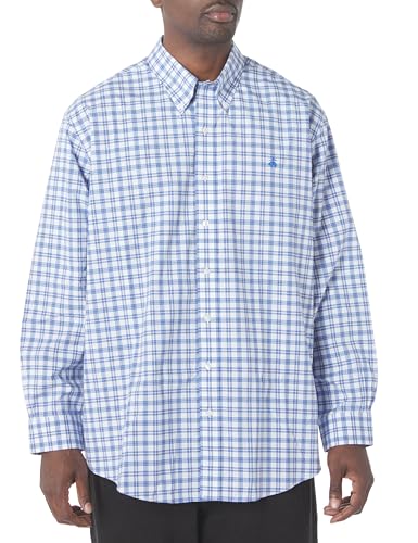 Men's Big & Tall Non-Iron Stretch Oxford Long Sleeve Check Sport Shirt